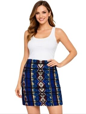 J.Crew Windowpane Jacquard Front Zip Mini Skirt